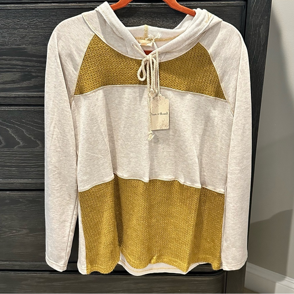 NWT Mixed media hoodie